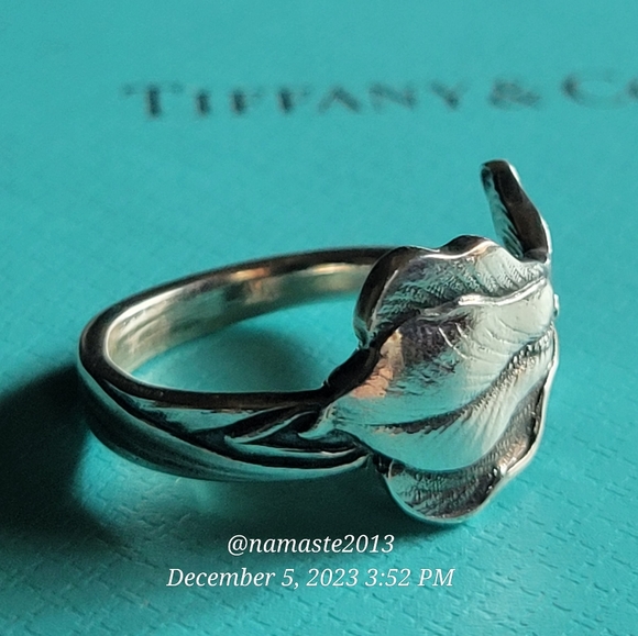 1885 Tiffany &Company IRIS Spoon Ring in Sterling Silver #55 - Picture 5 of 15